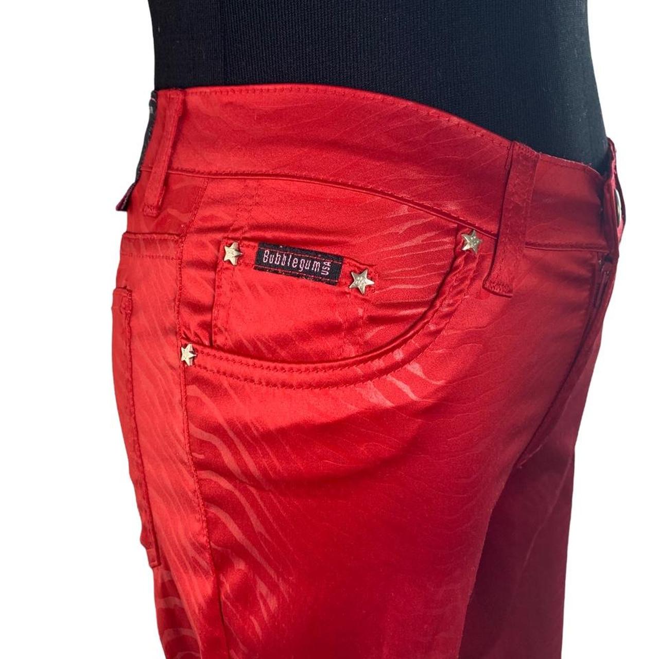 Bubblegum Vintage Pants Red Midrise Zebra Pants 67... Depop