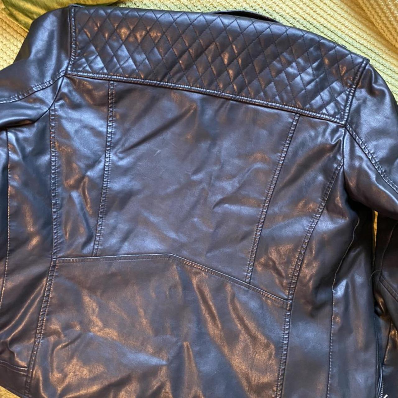 Mens Faux leather jacket (M) from River Island.... - Depop