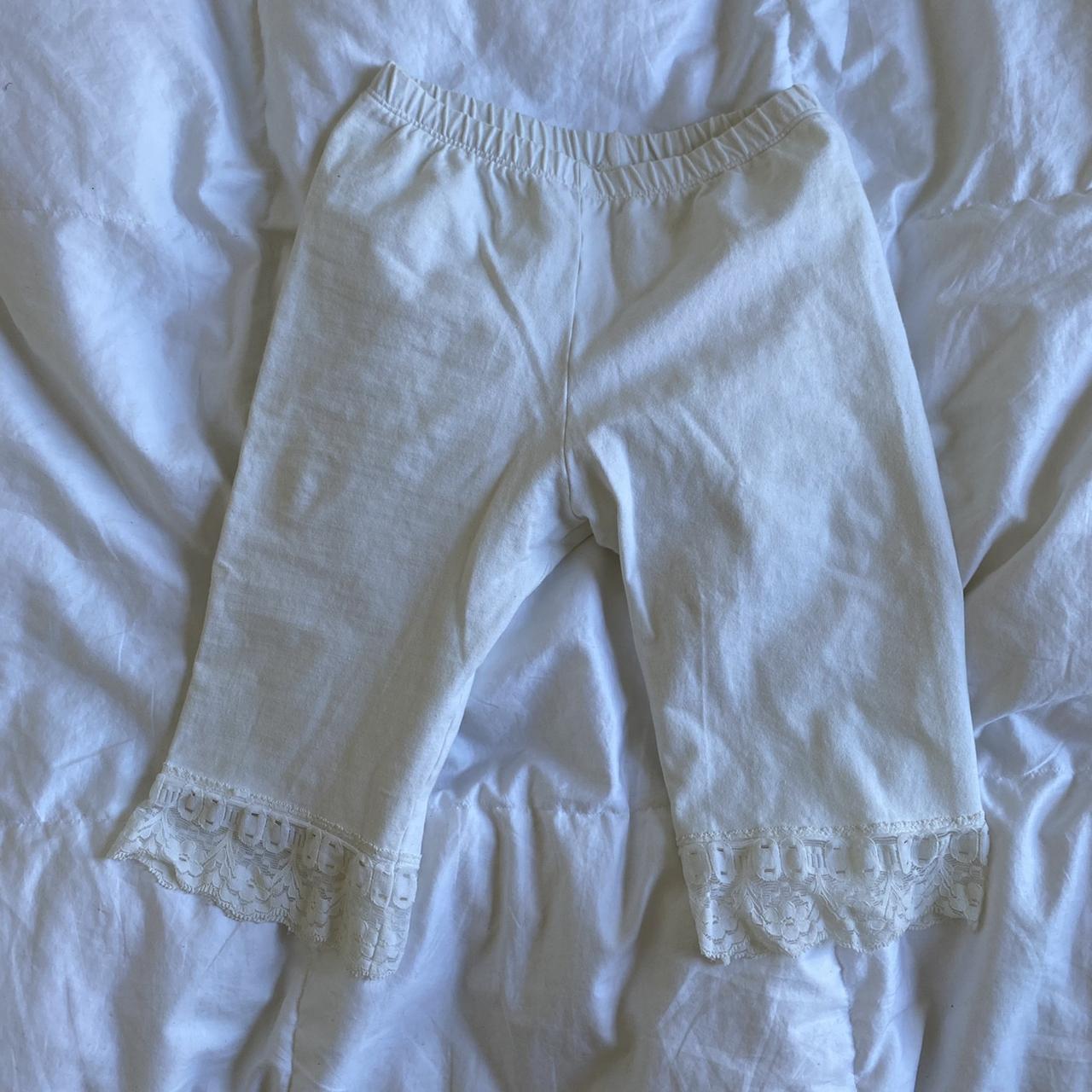white lace trim bike shorts