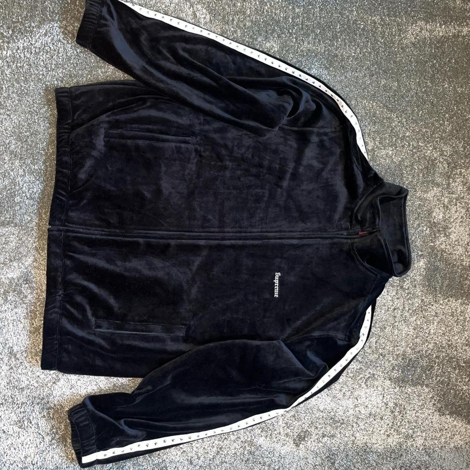黒XL Supreme Studded Velour Track Jacket | www.fleettracktz.com
