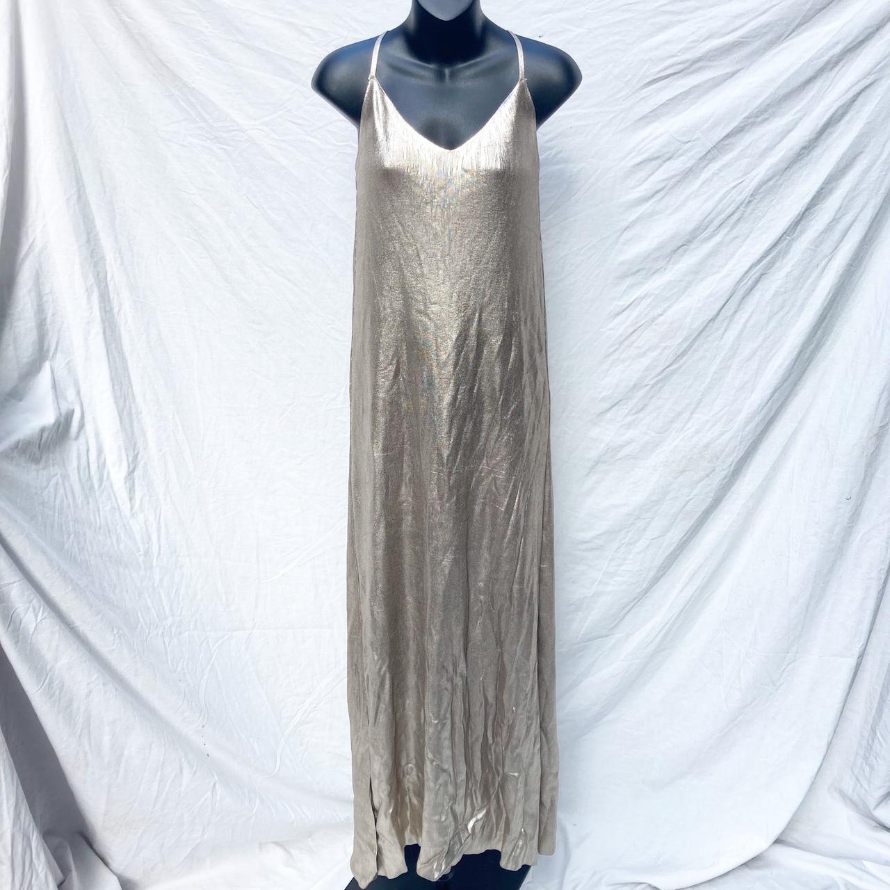 zara metallic maxi dress