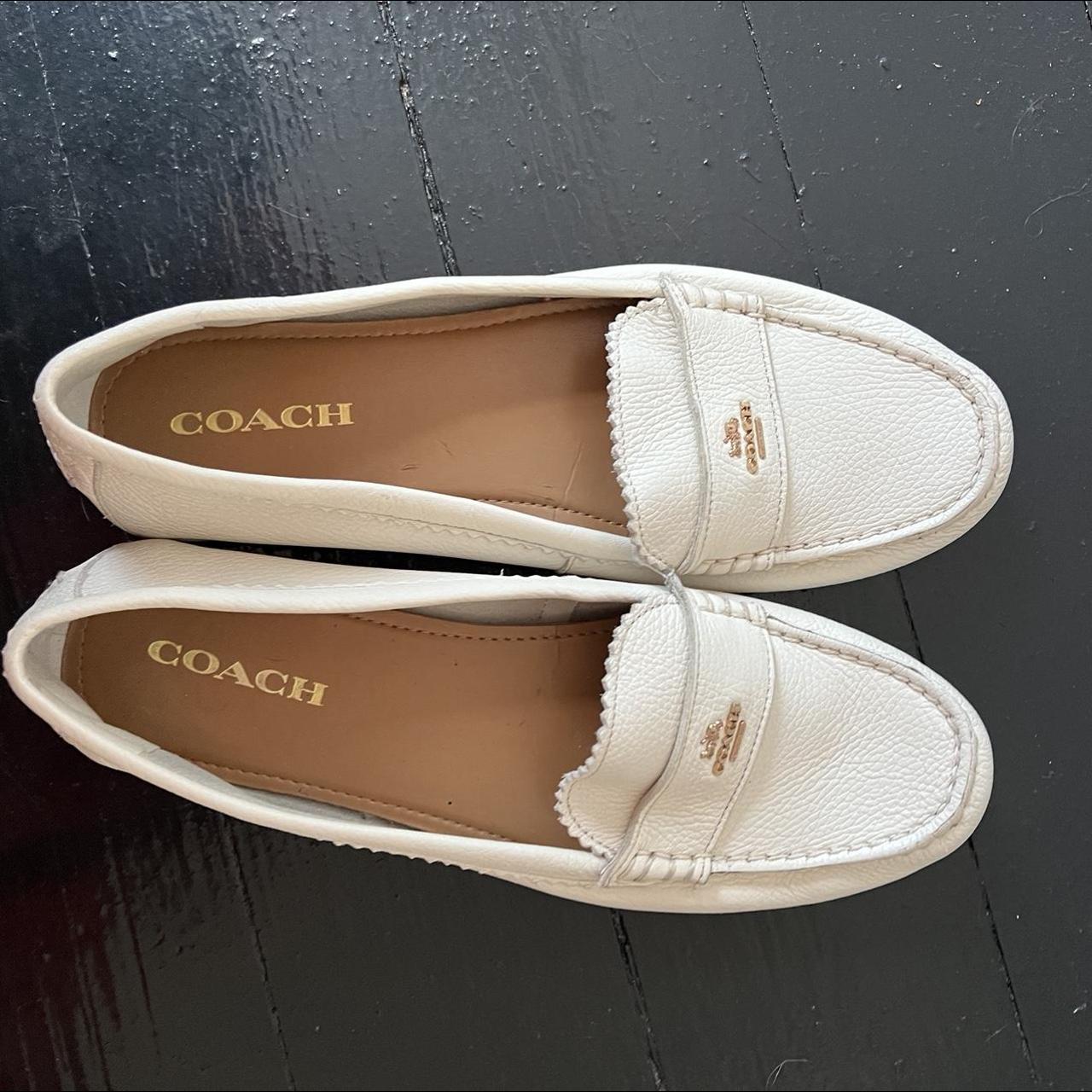 Coach Women's Cream Loafers | Depop