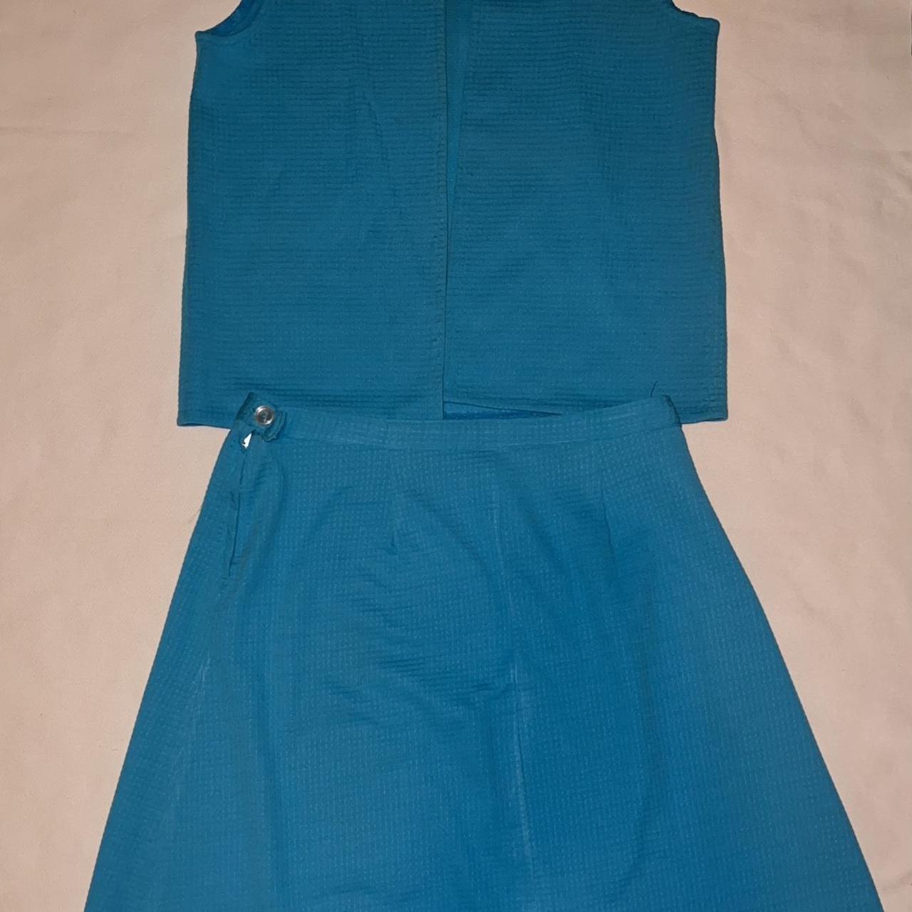 🩱Teal Turquoise Vest & Skirt Set Women's Size Medium... Depop