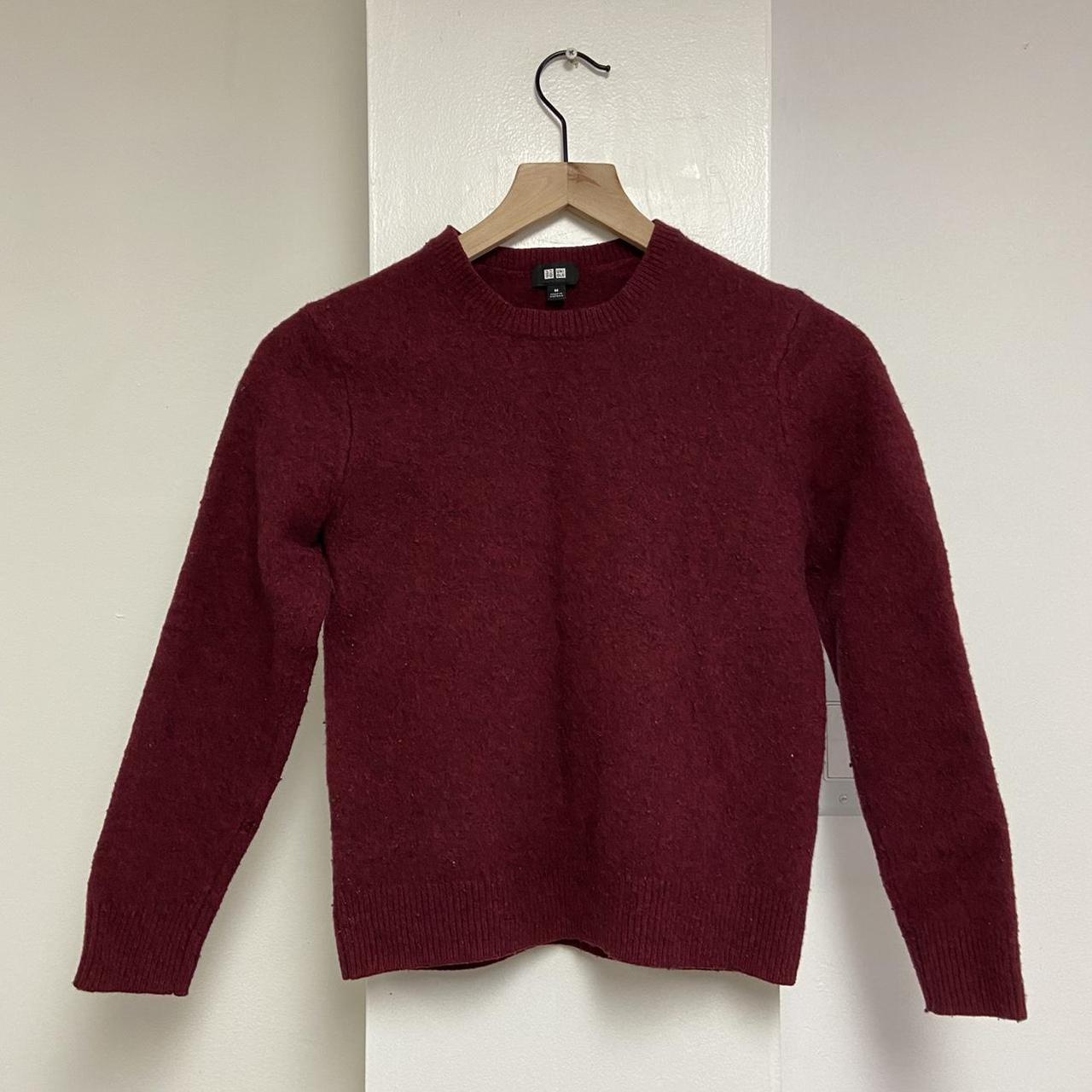 UNIQLO Women's Burgundy Jumper | Depop