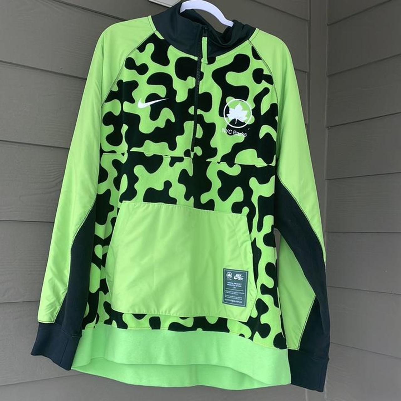 Nike Sportswear NYC Parks 1/2Zip Top Lime... Depop