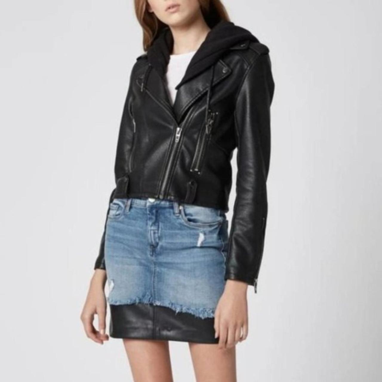 blank nyc leather jacket with hood