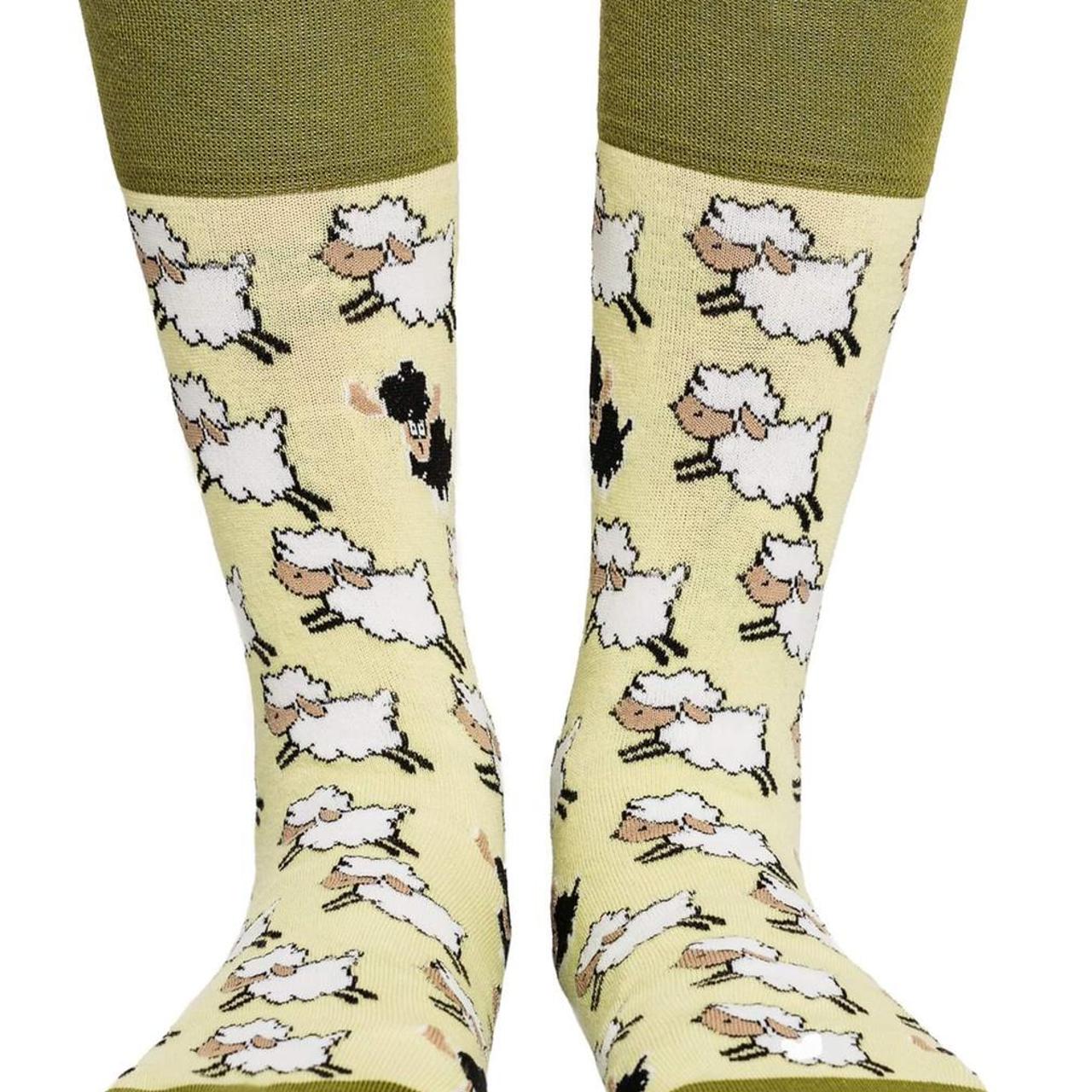 Product Image 2 - Women’s socks,green,sheep animal,78% Cotton,Sizes-35-39