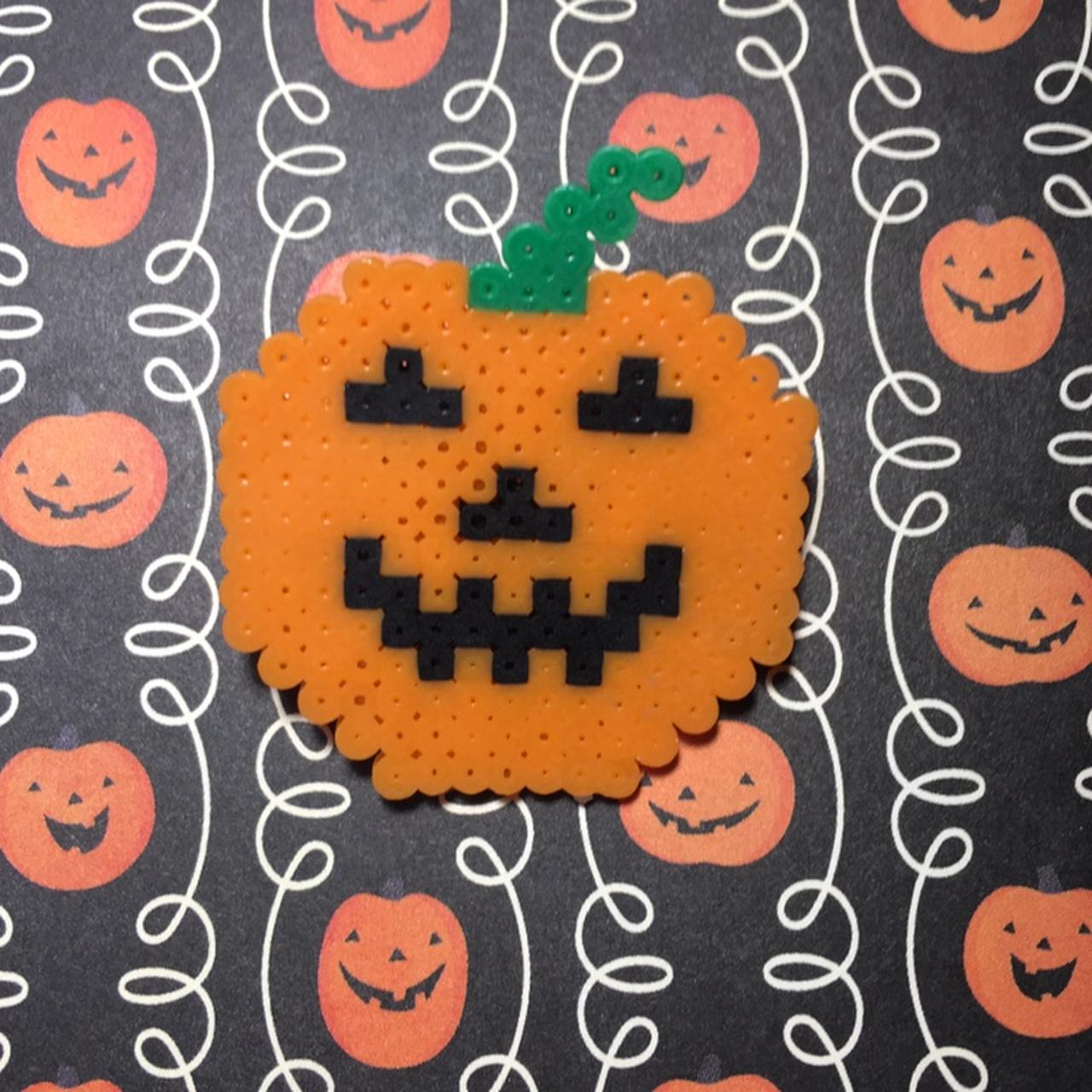 Pumpkin Beaded Safety Pin