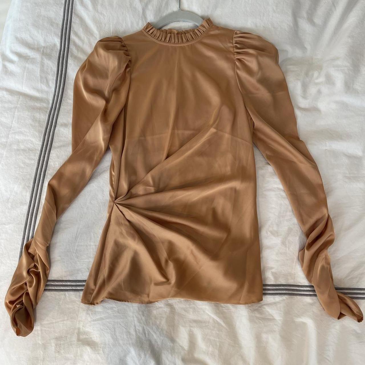 A.L.C Women's Gold and Tan Blouse (2)