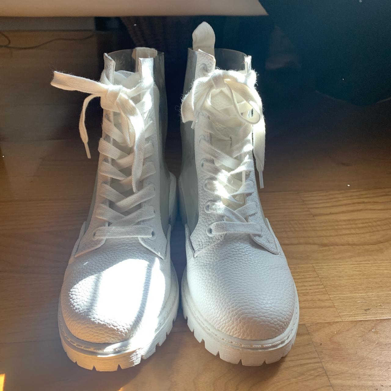 All white, clear combat boots. These are sick! I... - Depop