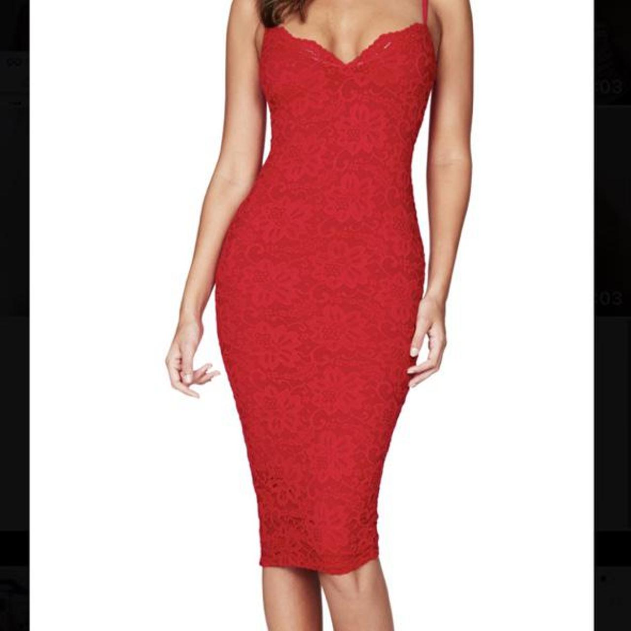 Nookie Paris Red Lace Midi size 6 #nookie #houseofcb... - Depop