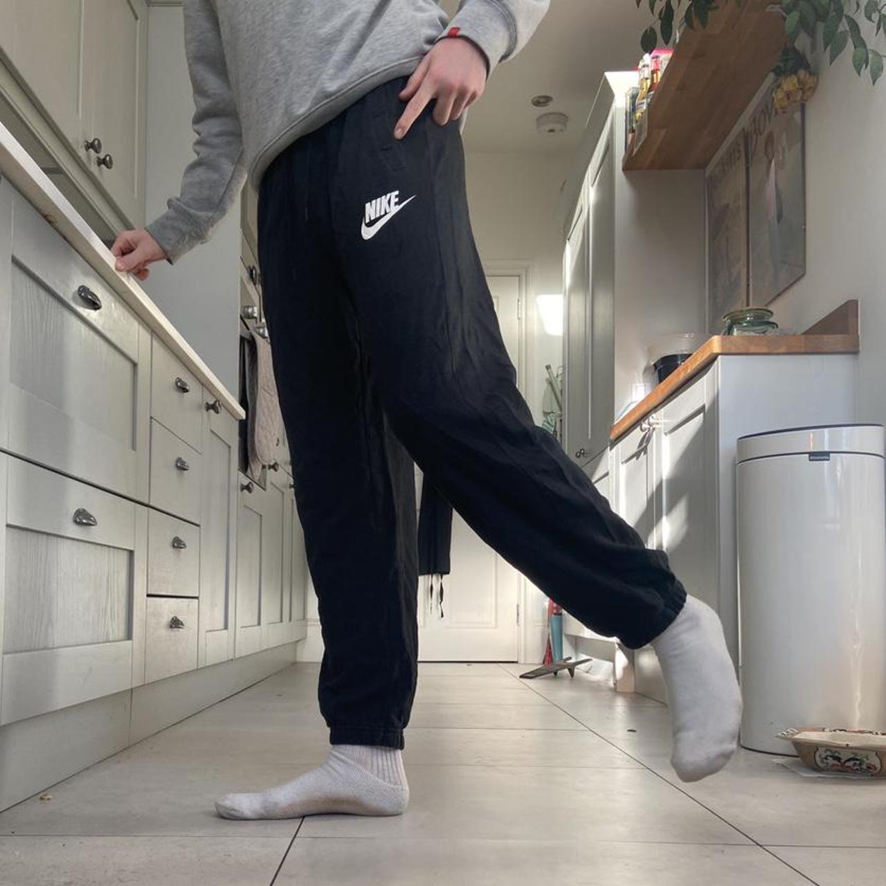 Black Nike Joggers with adjustable drawstring... Depop