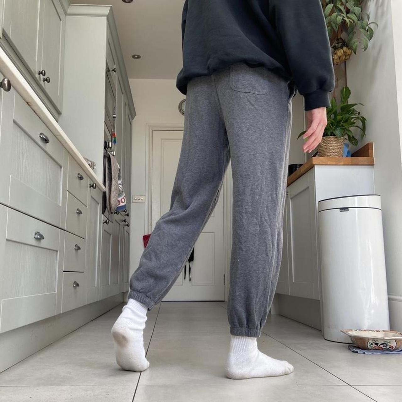 grey nike joggers red tick