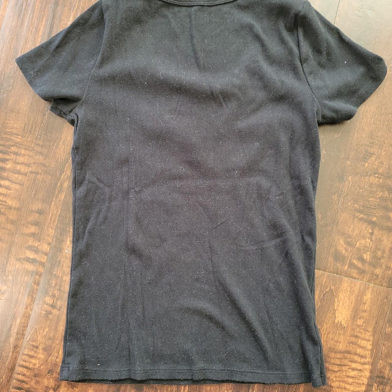 Hollister basic black t-shirt with slight v-neck... - Depop