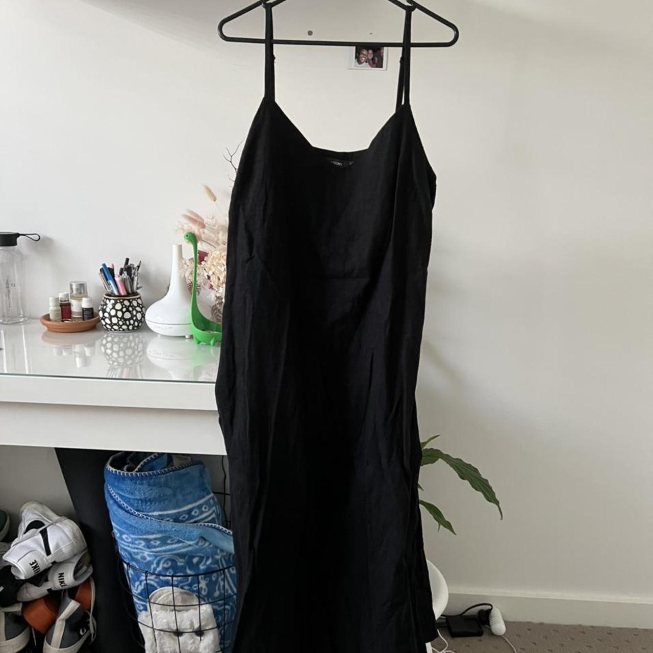 Black Glassons slip dress - perf condition with tie... - Depop