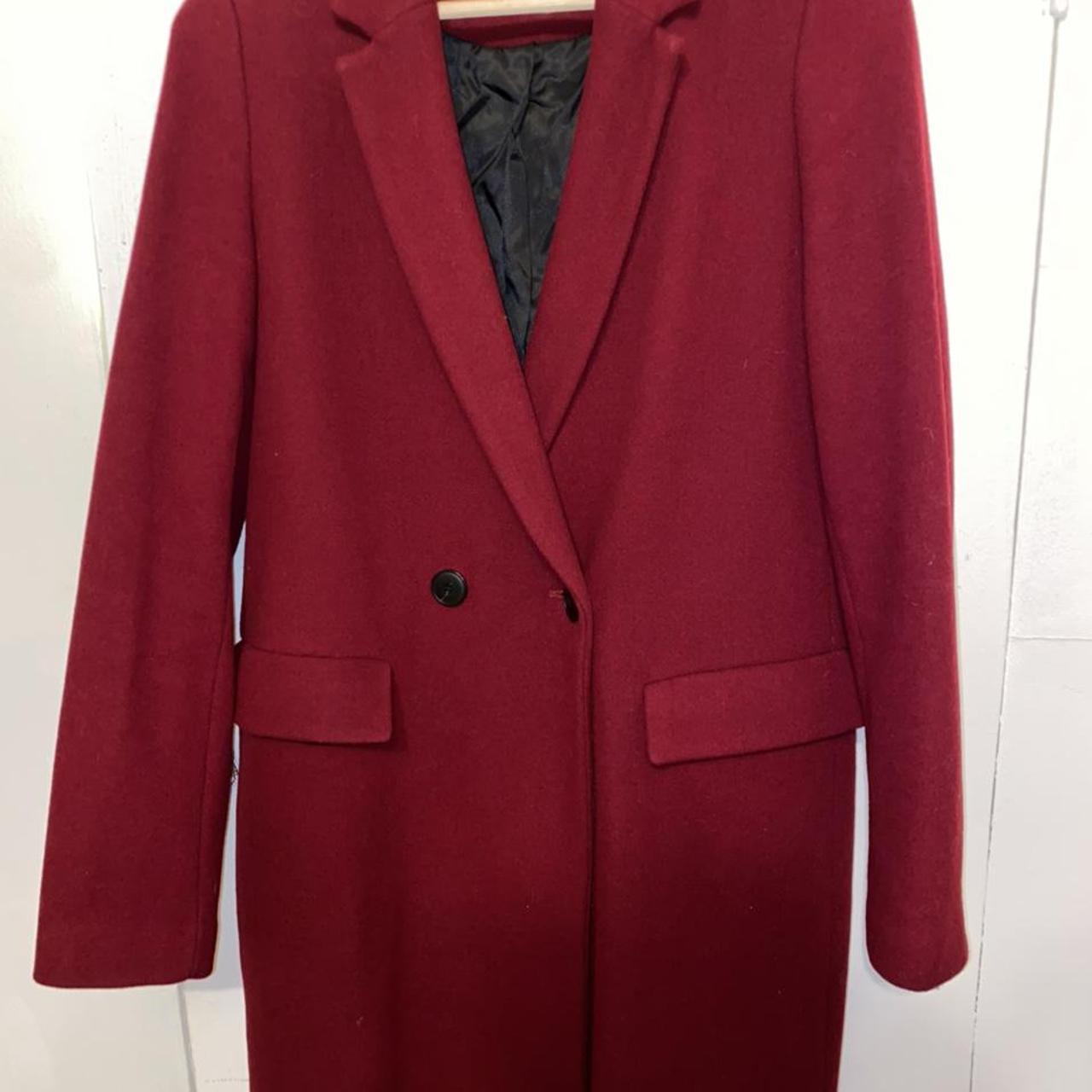 Blazer Zara Mantel Bordeaux Zara Mantel Faux Fur FAUX FUR LAPEL