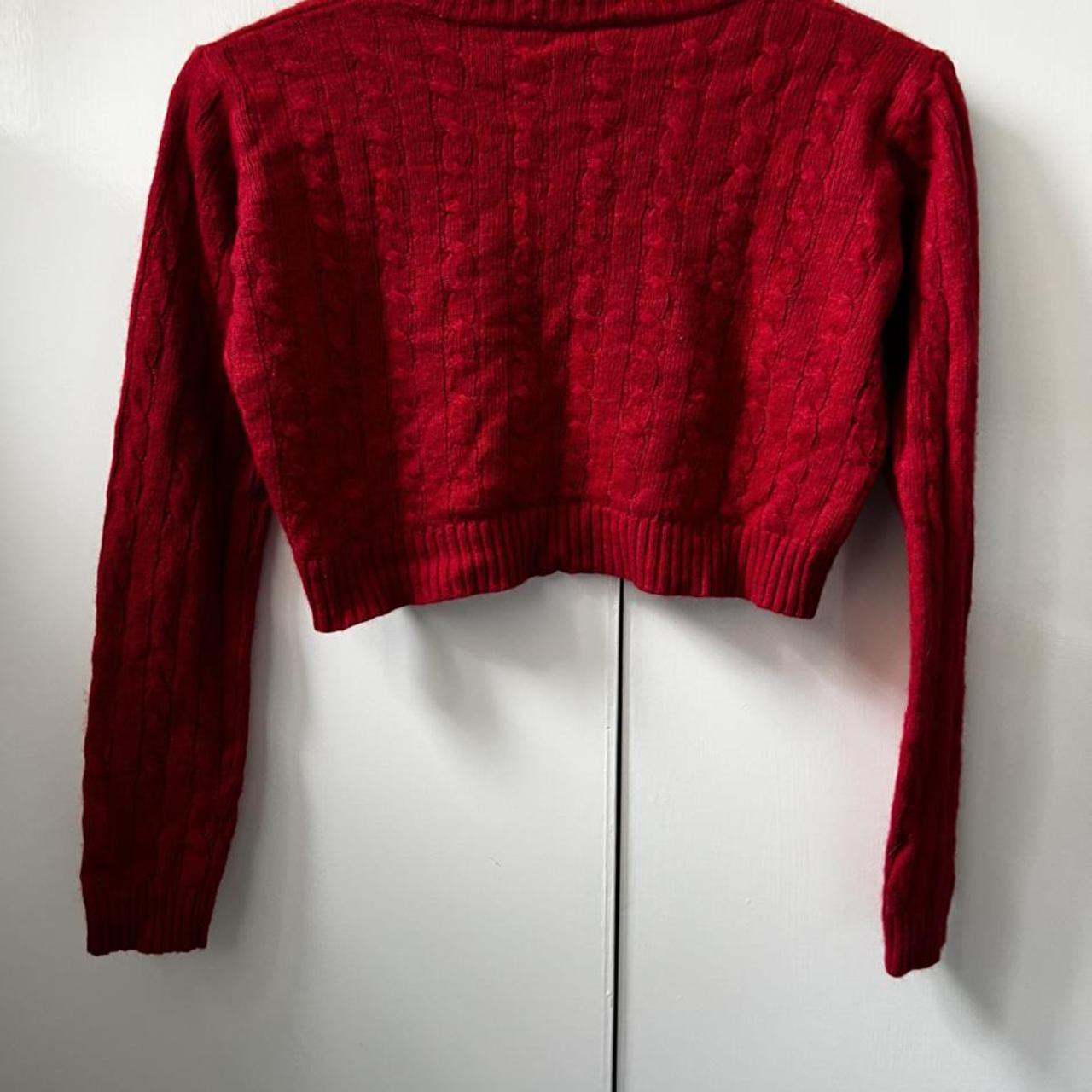 Brandy Melville Cropped jumper in cable knit... Depop