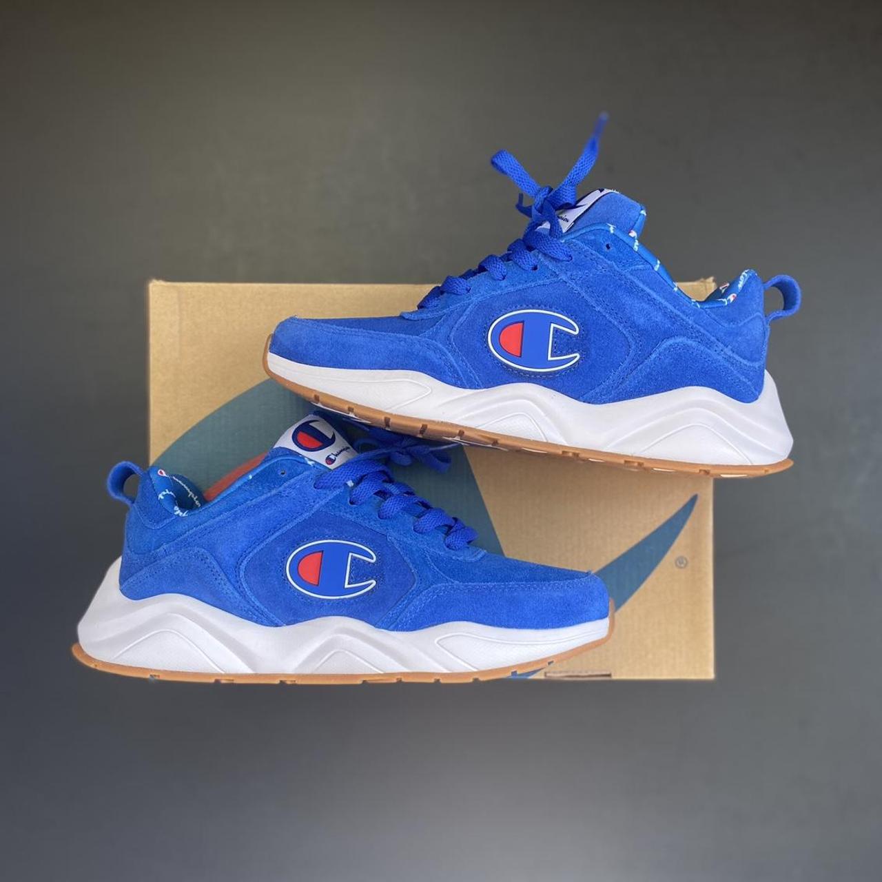 Blue suede champion hot sale shoes