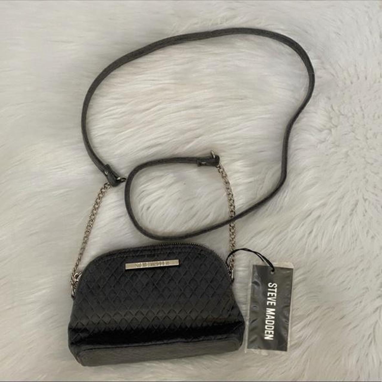 Steve Madden Black Crossbody Purse Faux Leather Adjustable Strap | eBay