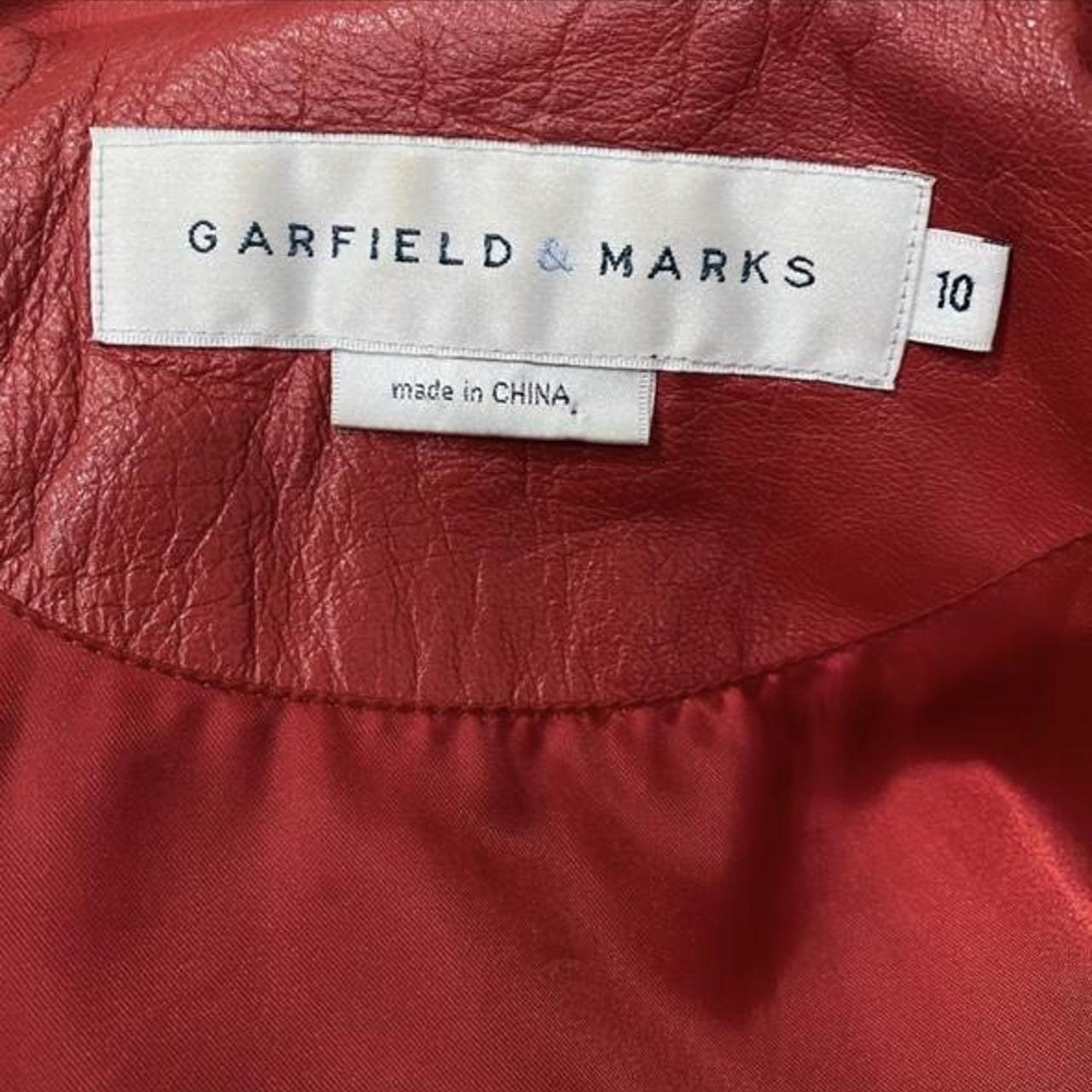 GARFIELD AND MARKS Cherry Red Leather Jacket Zip Up... Depop