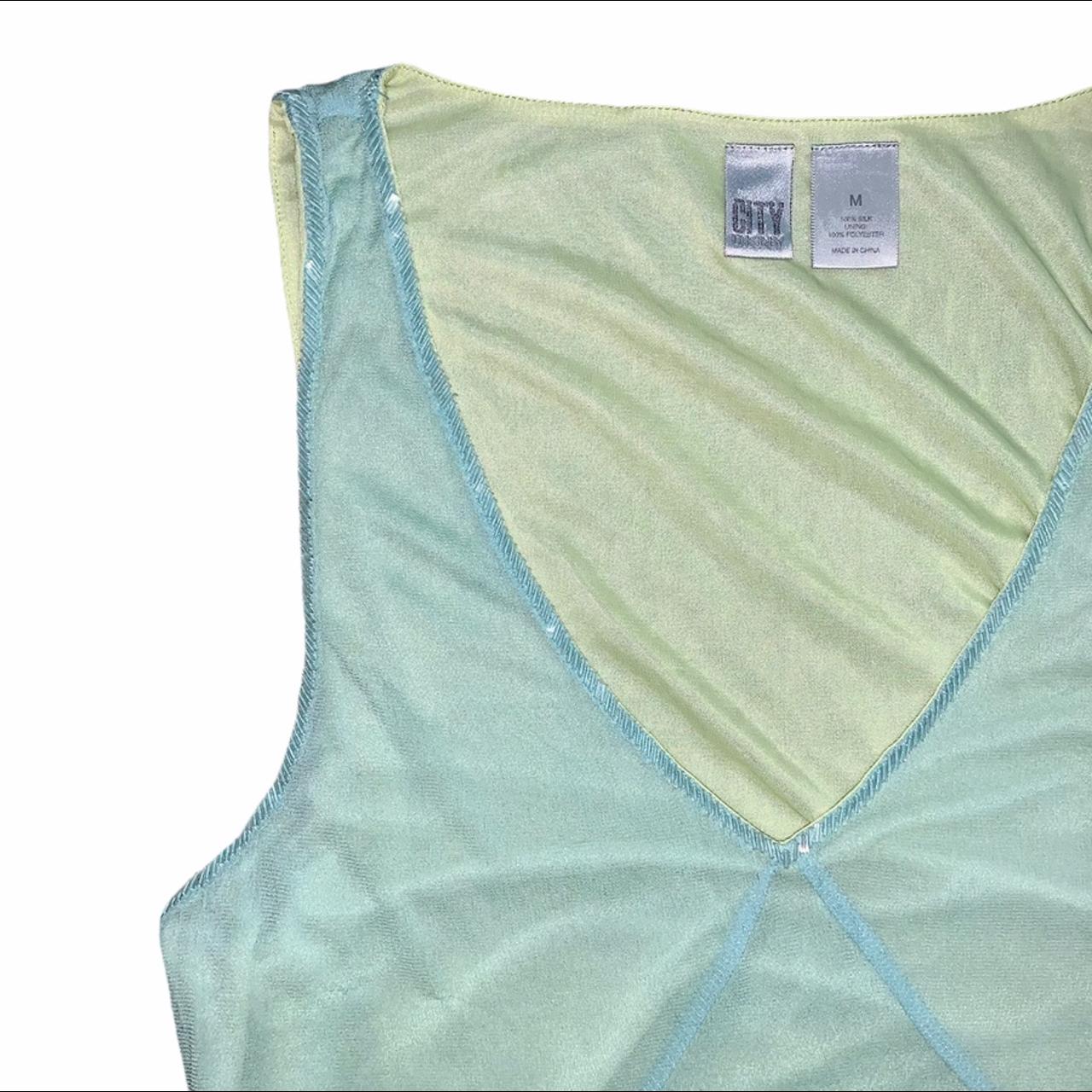 DKNY Women's Green and Blue Blouse (2)