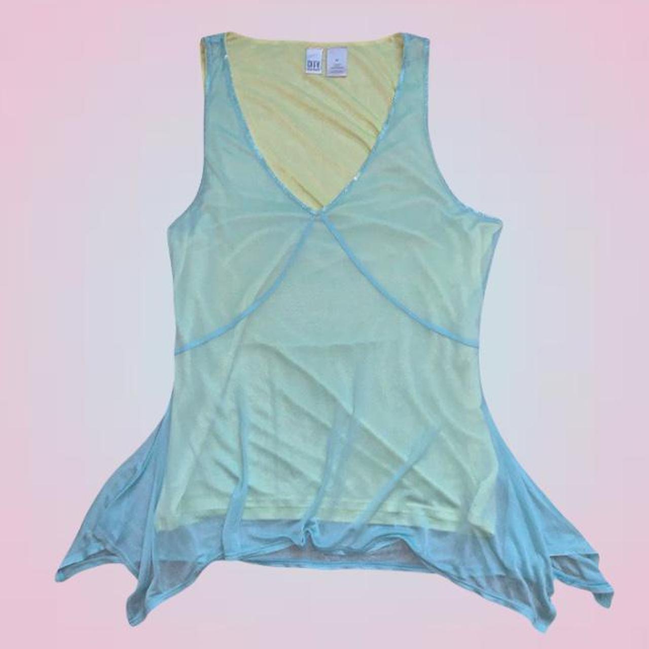 DKNY Women's Green and Blue Blouse