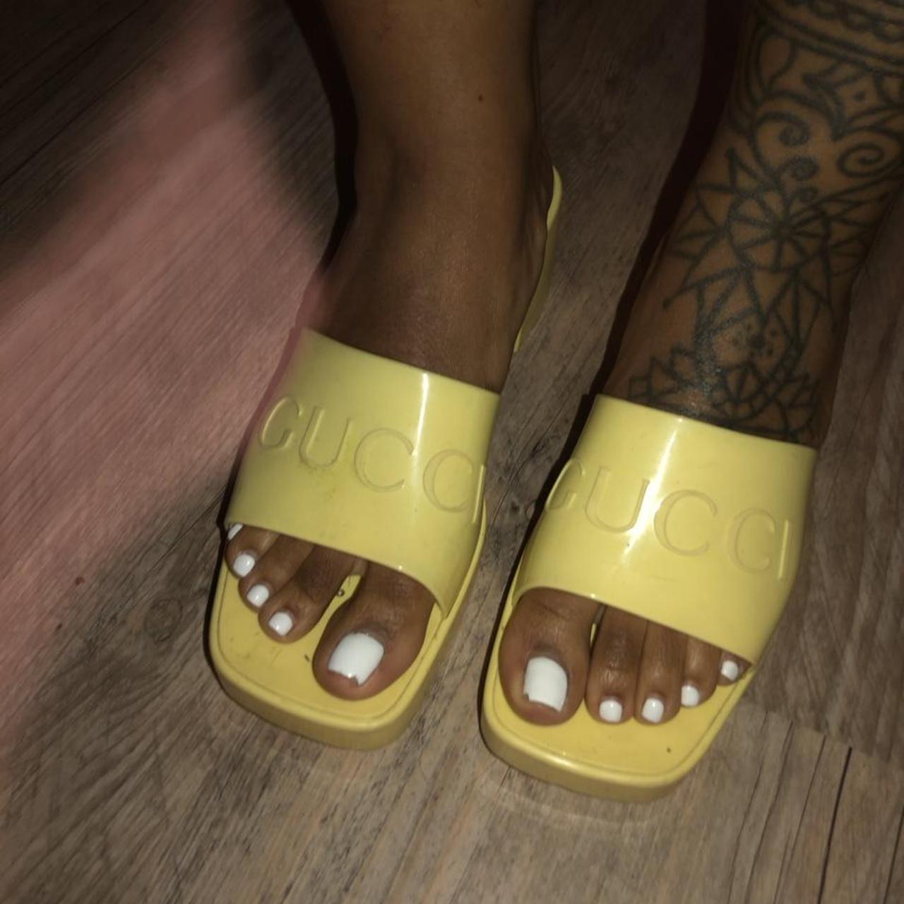 Yellow hot sale gucci slides