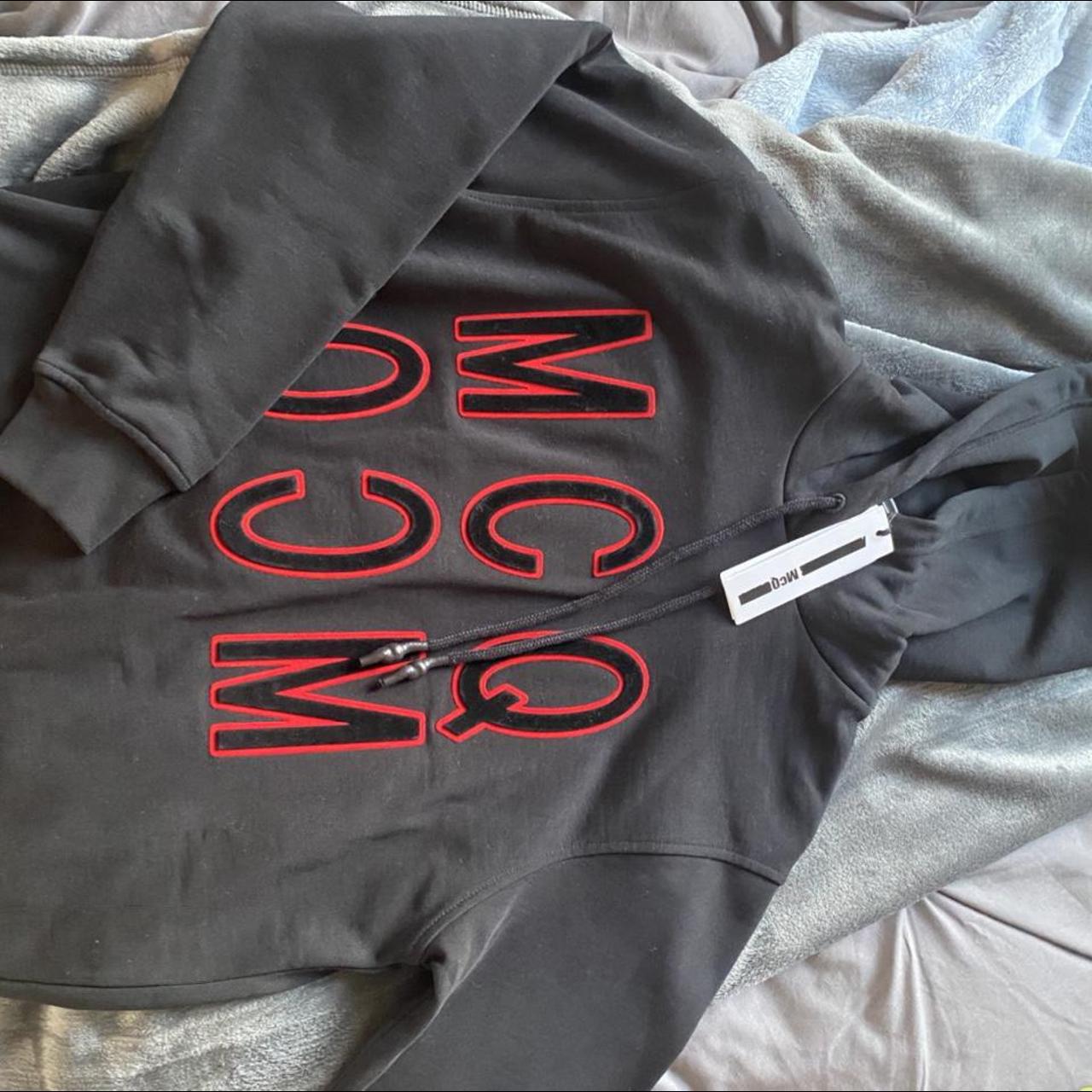 Mcq velvet outlet logo hoodie