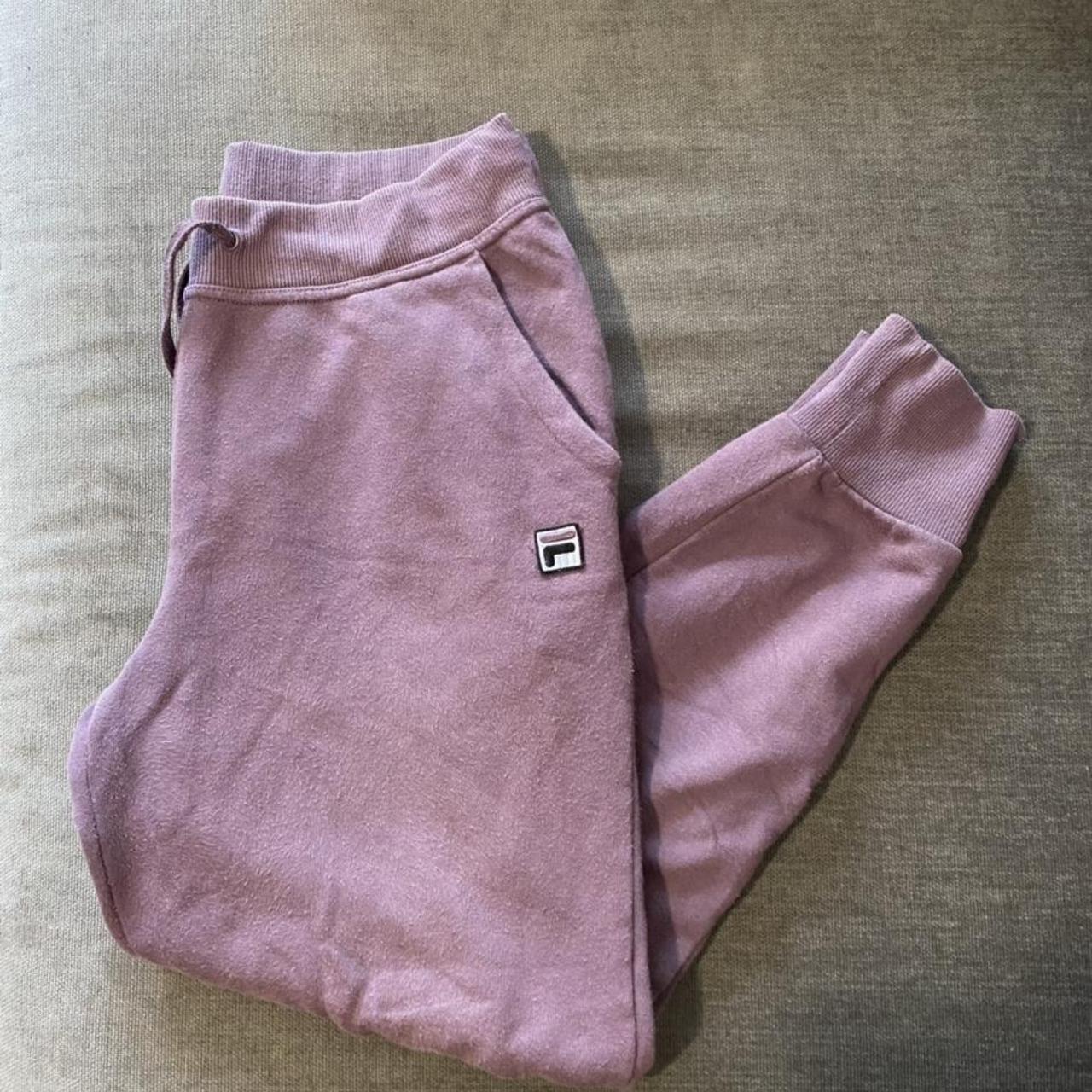 Fila high waisted sweatpants in lavender Size... - Depop