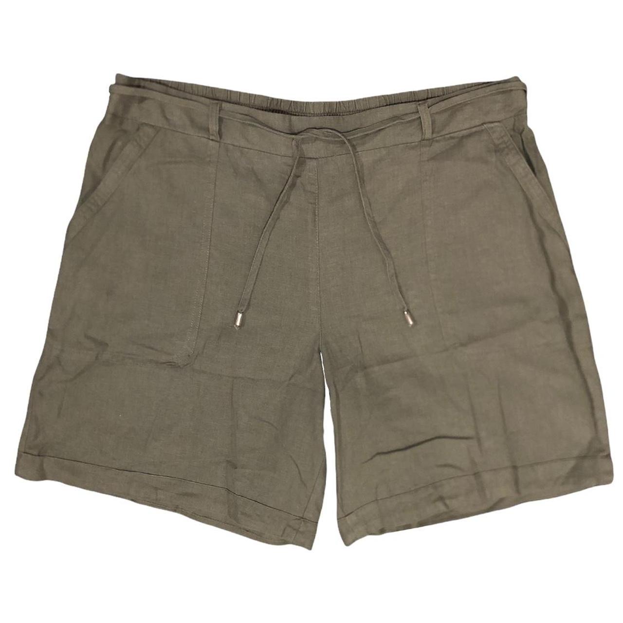katies khaki green shorts adjustable waist... Depop