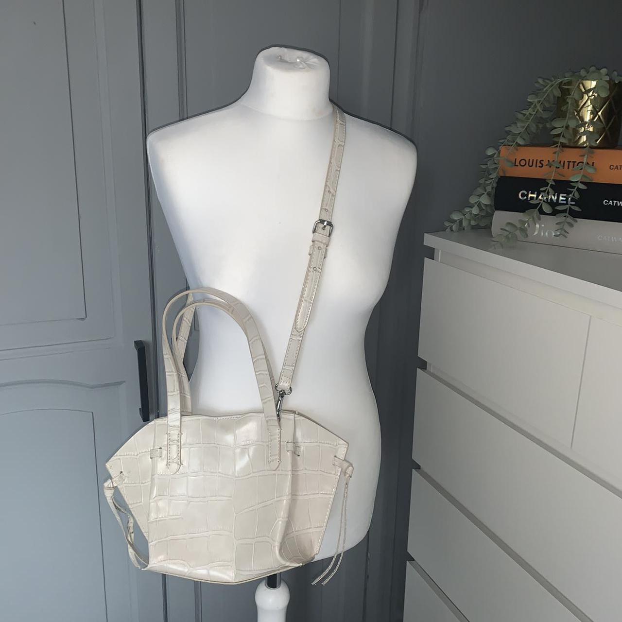 Zara cream crossbody bag, with detachable long... Depop