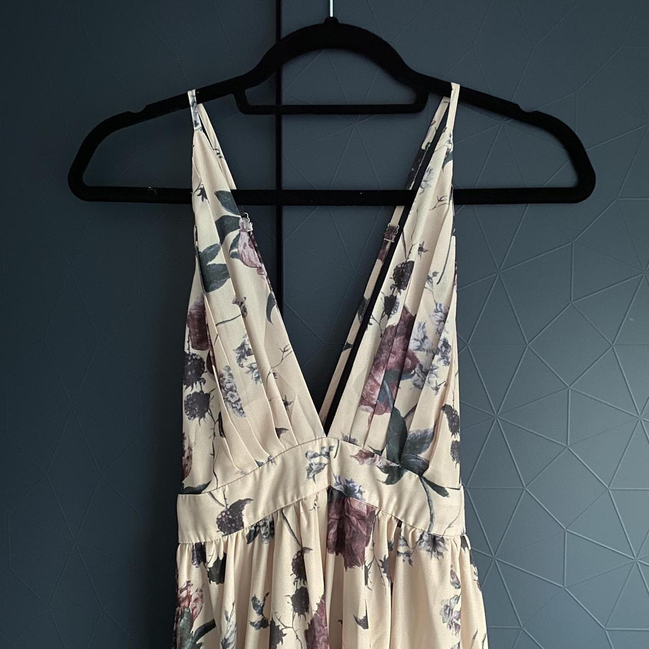 Floral Soft Cami Maxi Dress. Deep V Neck. Open back.... - Depop
