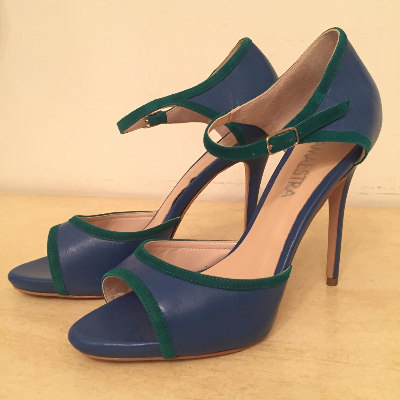 Sandalo leather and suede bluette e verde smeraldo... - Depop