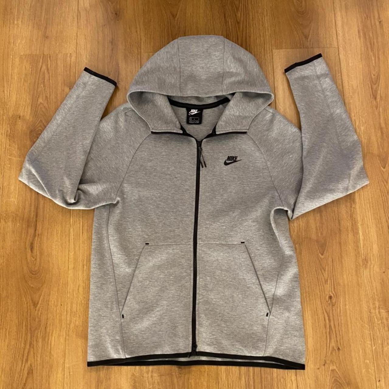 Nike tech fleece hoodie grey medium old... - Depop