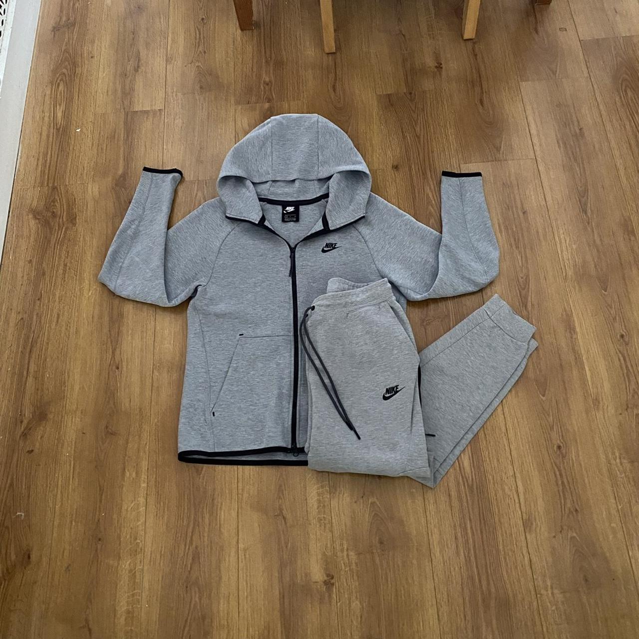 Nike tech fleece tracksuit grey old season... - Depop