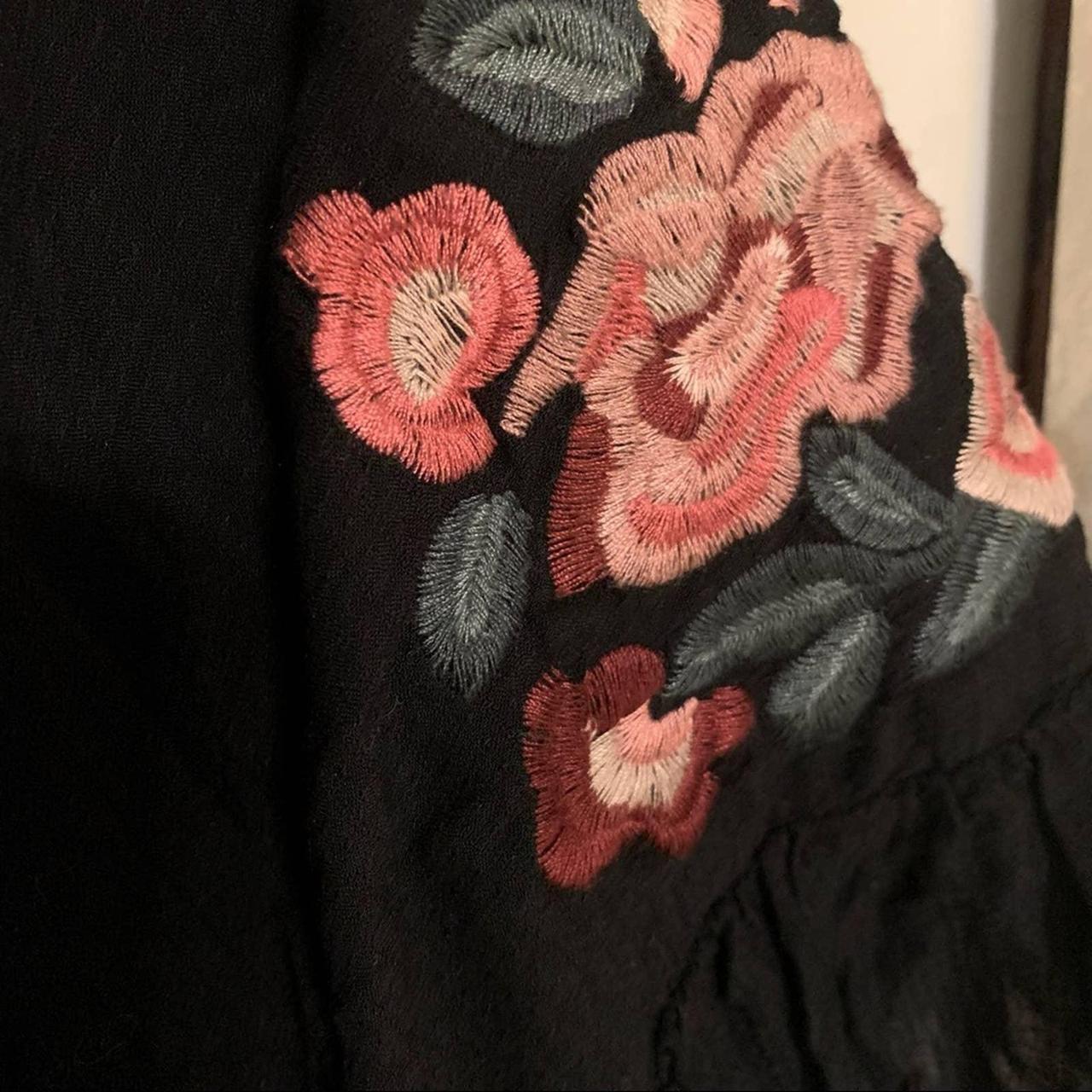 Vintage America Black ‘Valerie’ Floral Embroidery... - Depop