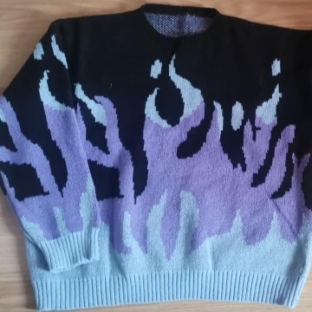 purple flame knitted sweater