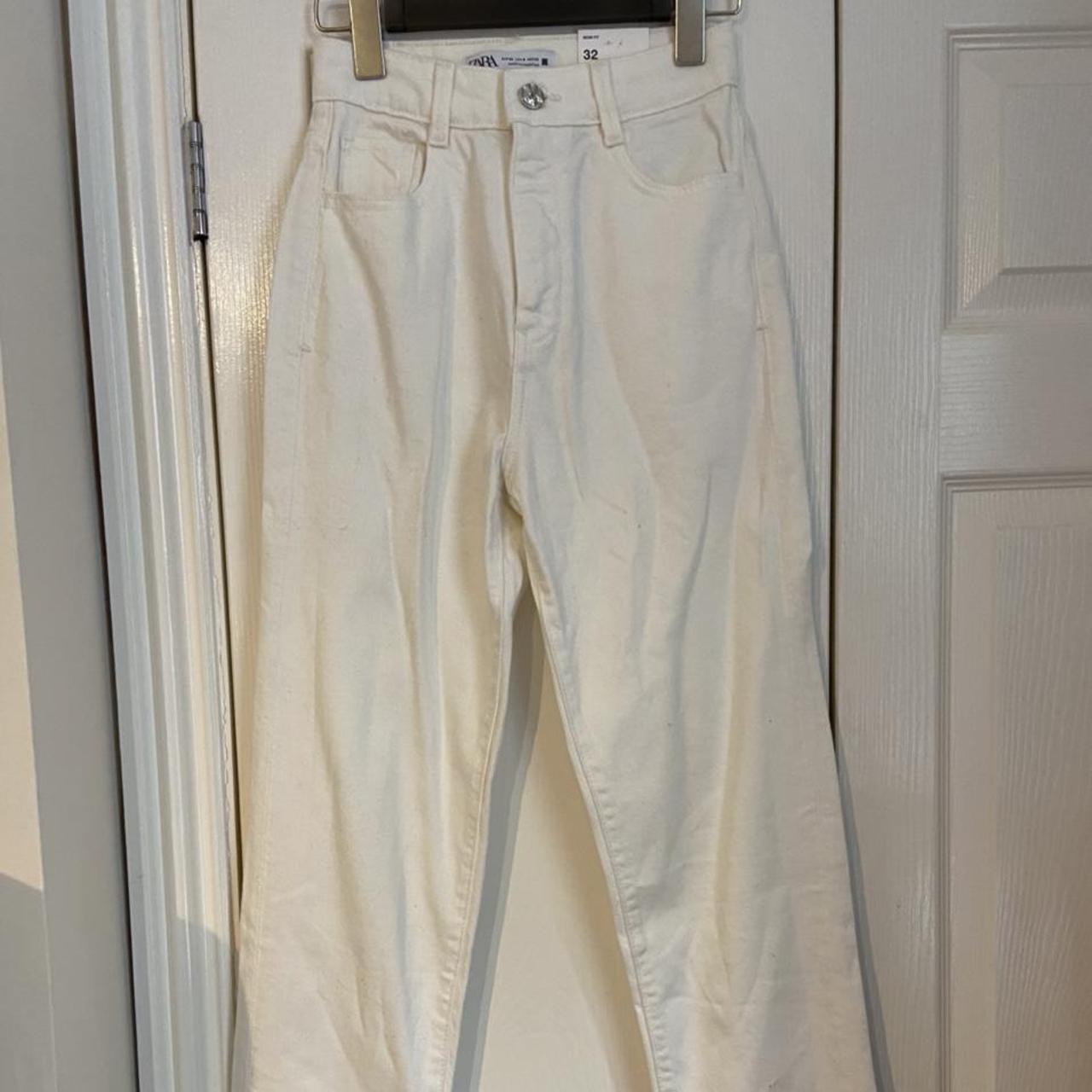 zara cream mom jeans