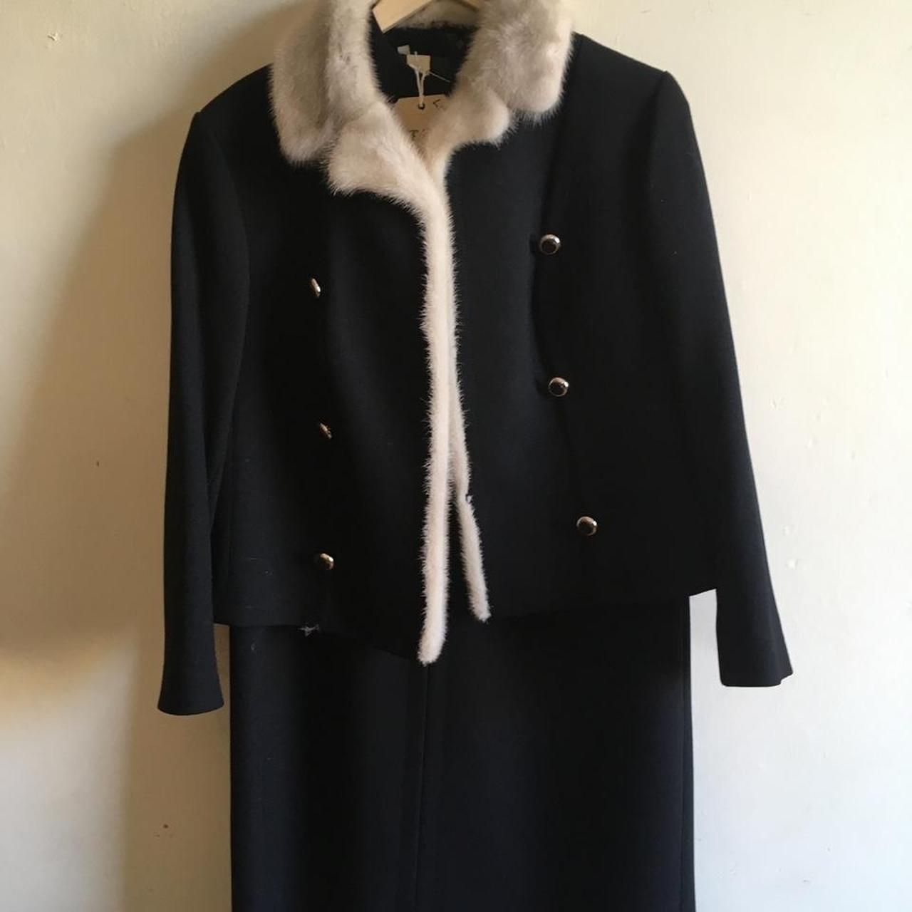 Vintage 1950s dress suit. Gorgeous black wool dress... - Depop