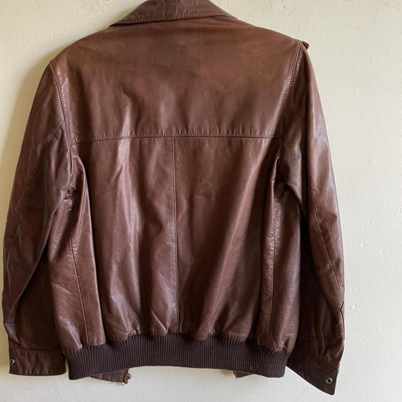 Original 70s leather bomber jacket. Fantastic piece... - Depop