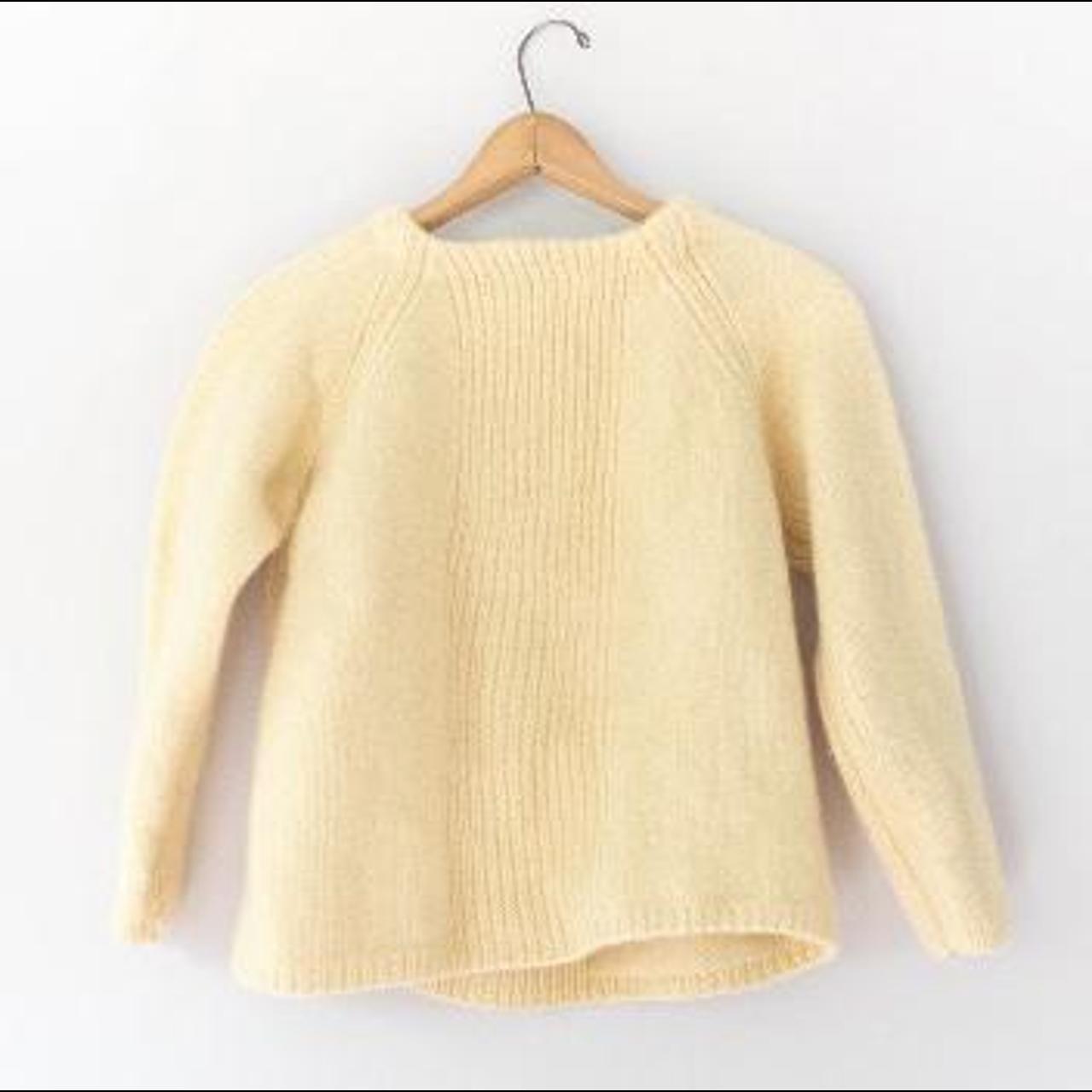 Women's Yellow and Cream Jumper | Depop