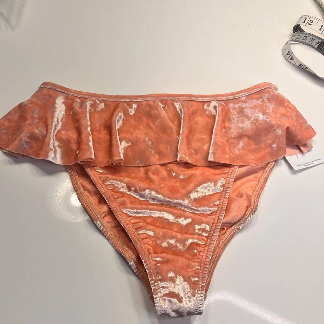 Montce Swim Tamarindo Ruffle Bikini Bottom in Pink.... Depop