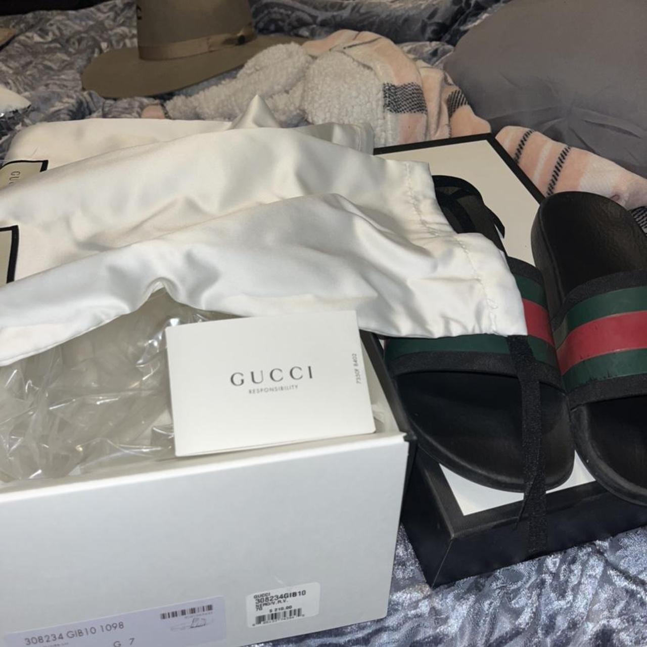 OG GUCCI SLIDES. Signature stripe slide. Little bit... - Depop