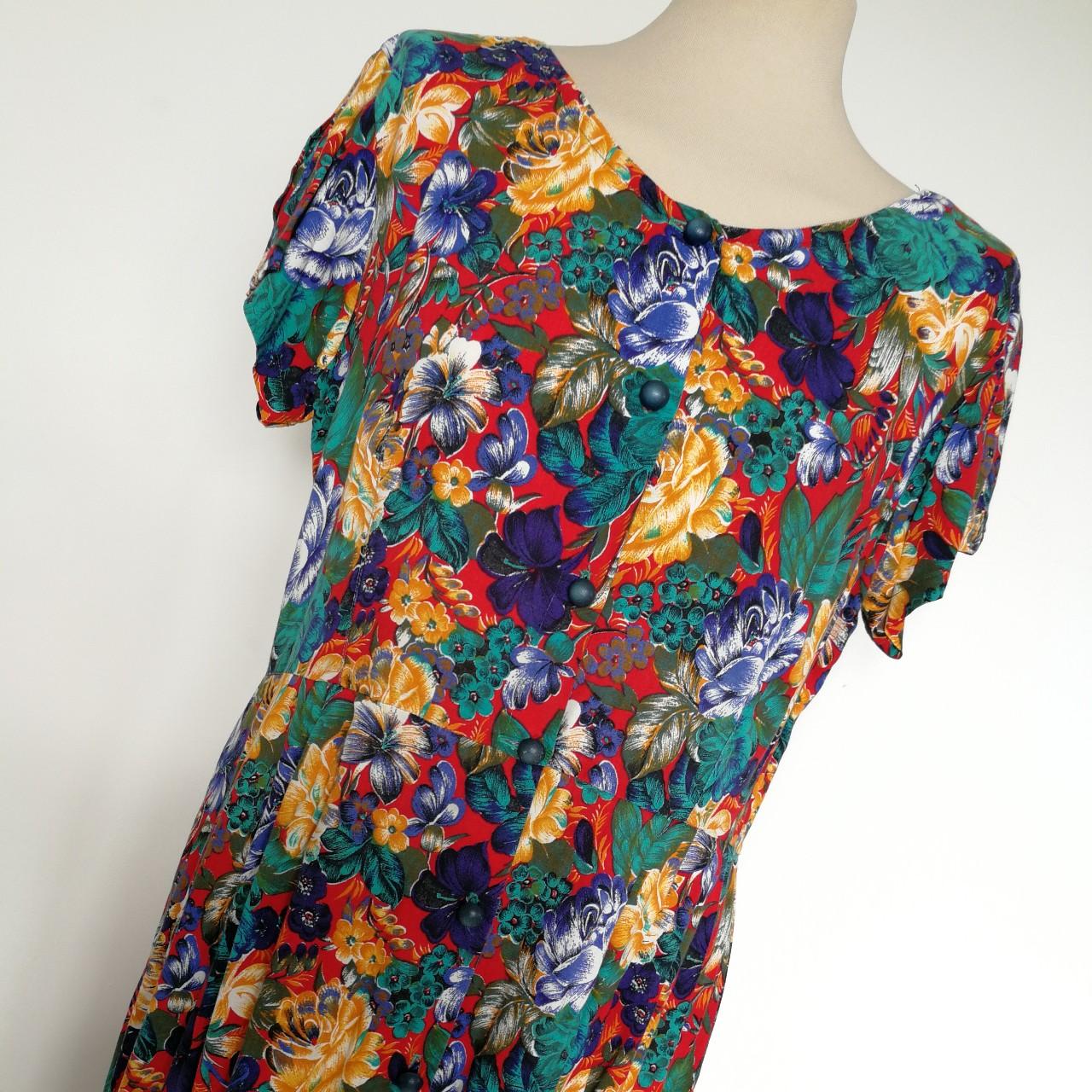 Vintage 80's Floral Dress 80s / 90s housewife... - Depop