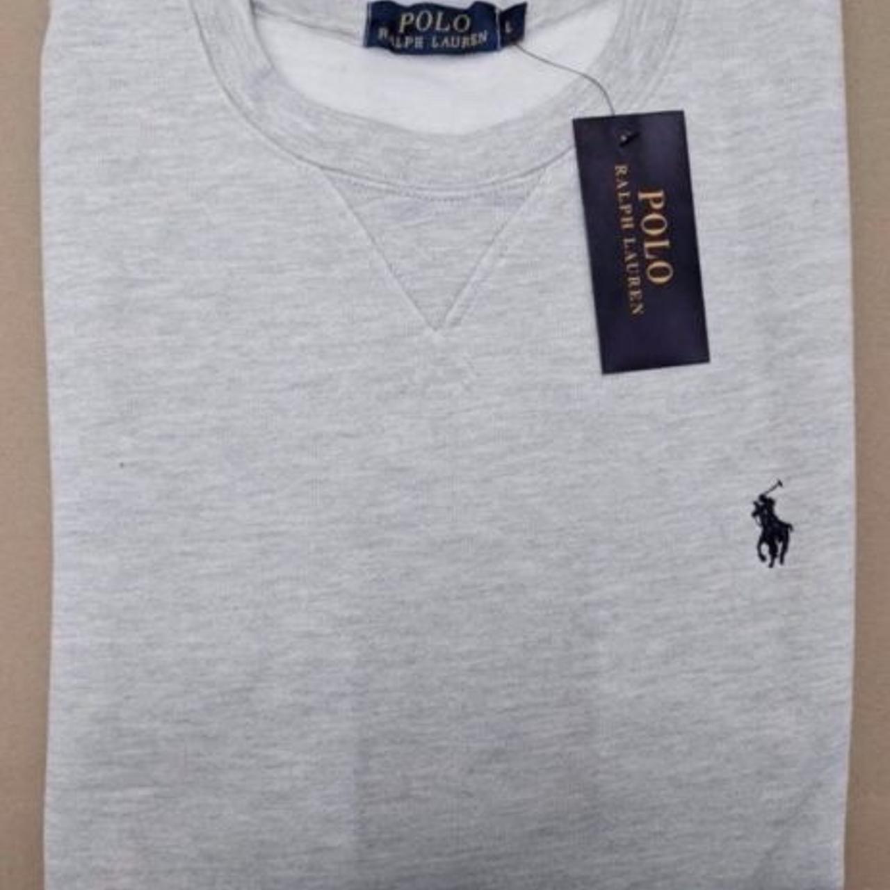 Men’s Ralph Lauren sweatshirt Grey Small-XL - Depop