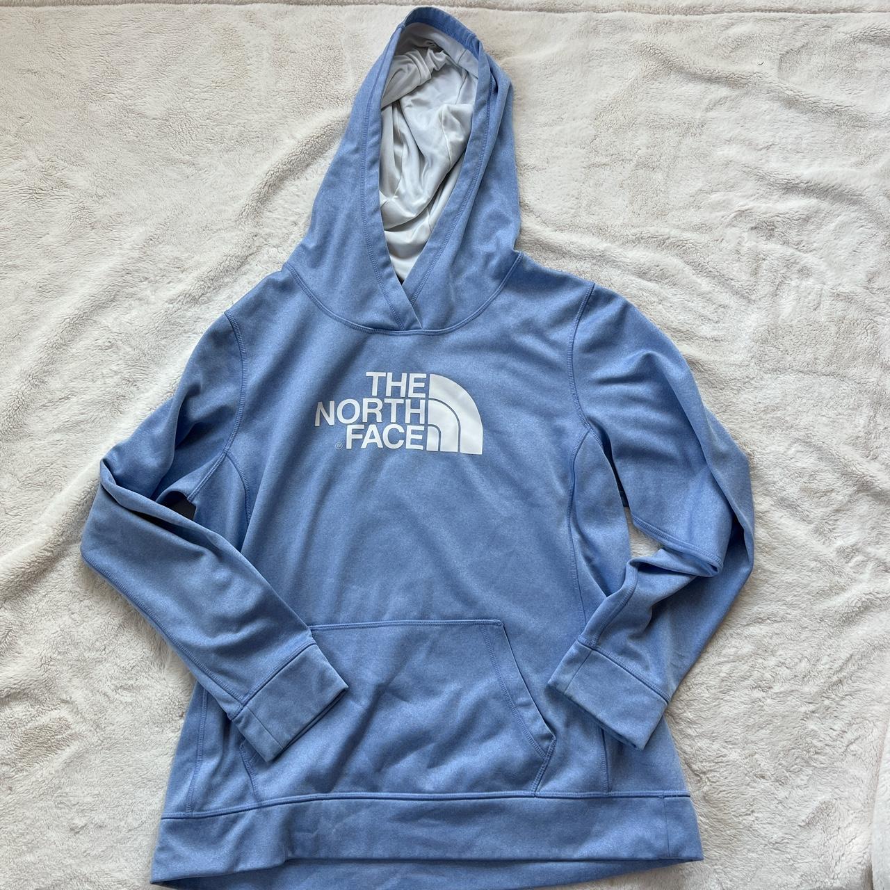 Light blue north online face hoodie