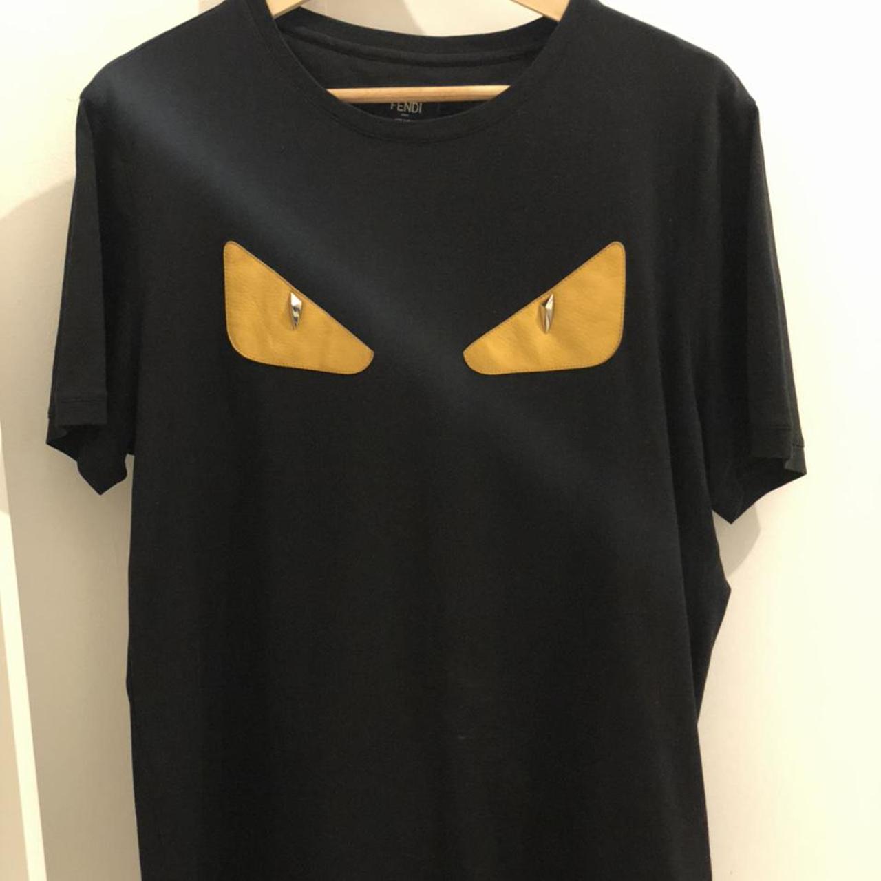 Fendi black and discount yellow t shirt