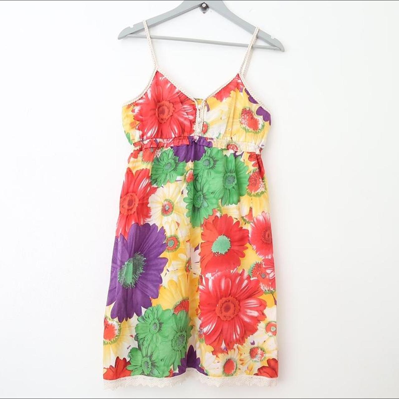 Women's Yellow and Red Dress Depop