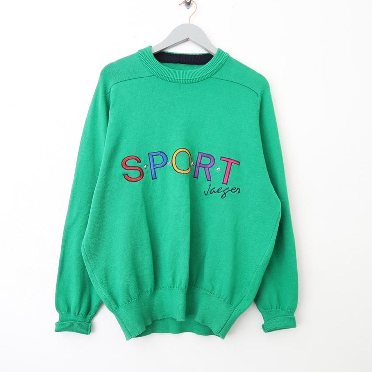 Vintage 90s green jumper. Slightly darker green in... - Depop