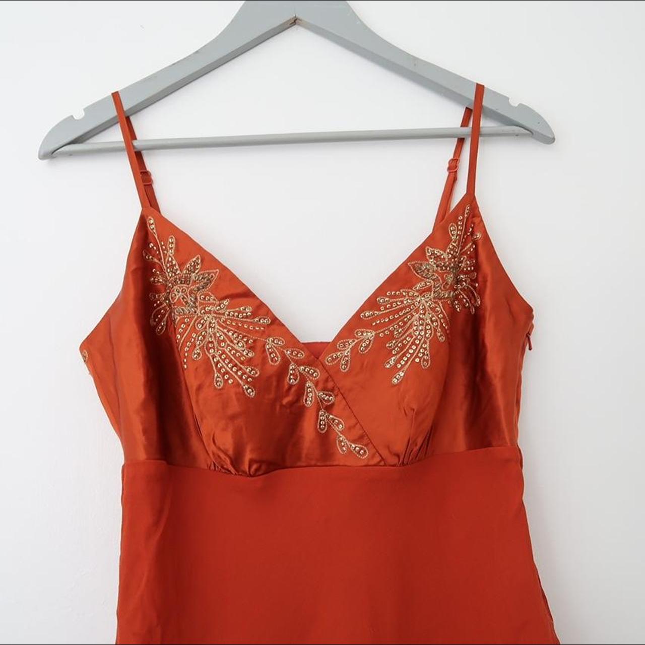 Women's Orange and Gold Vest | Depop